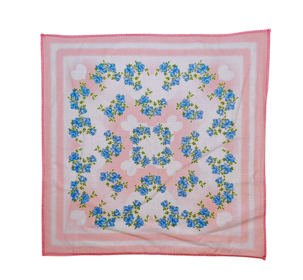 Cotton Multi Printed Hankies For Ladies ,Girls Kids - 12