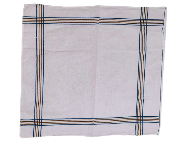 Mens Cotton  White Check Colorful  Handkerchief - 12
