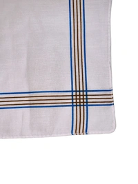 Mens Cotton  White Check Colorful  Handkerchief - 12