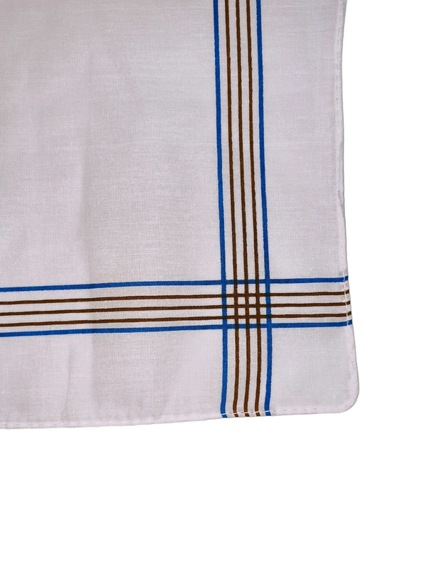 Mens Cotton  White Check Colorful  Handkerchief - 12