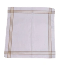 Cotton White Color  Check Handkerchief Set Of 12 - 12