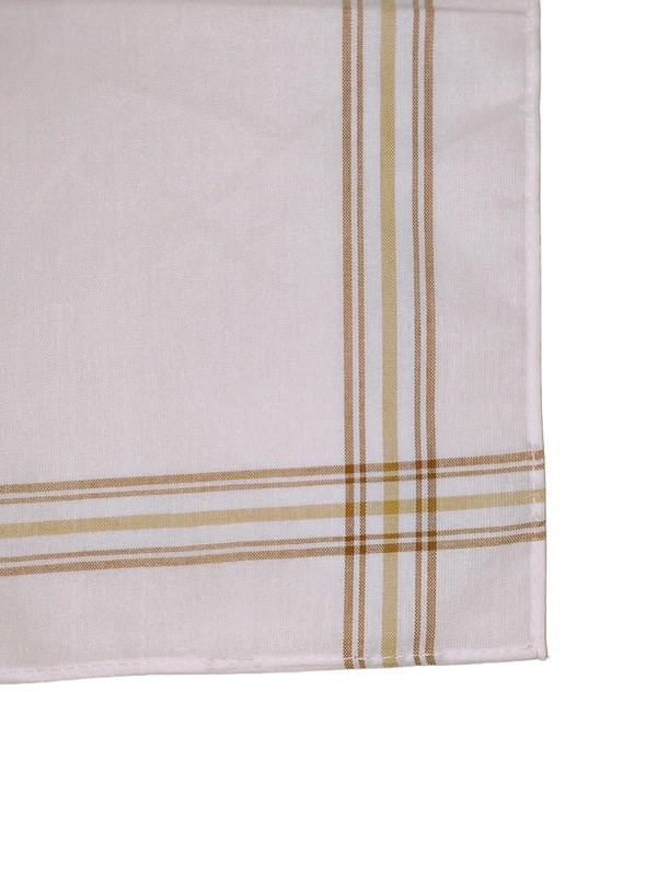 Cotton White Color  Check Handkerchief Set Of 12 - 12