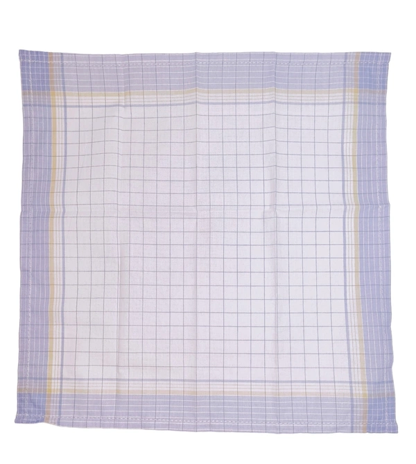 Mens Cotton Multi Color Check Colorful Handkerchiefs - 12