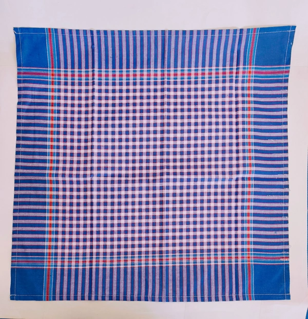Mens Cotton Check Multi Color Handkerchief Stripes - 12