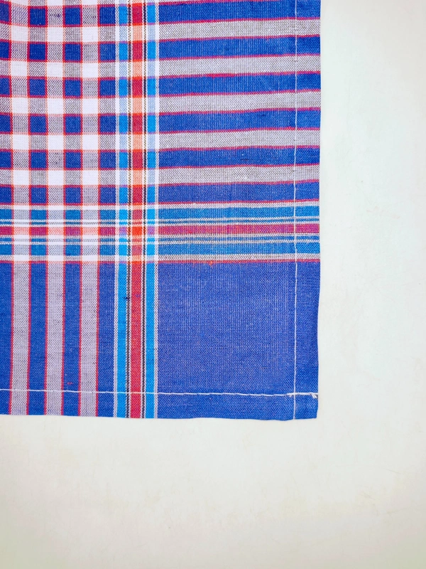 Mens Cotton Check Multi Color Handkerchief Stripes - 12