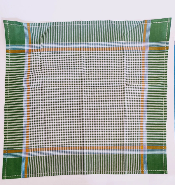 Mens Cotton Multi Color  Check Super Quality Handkerchief - 12