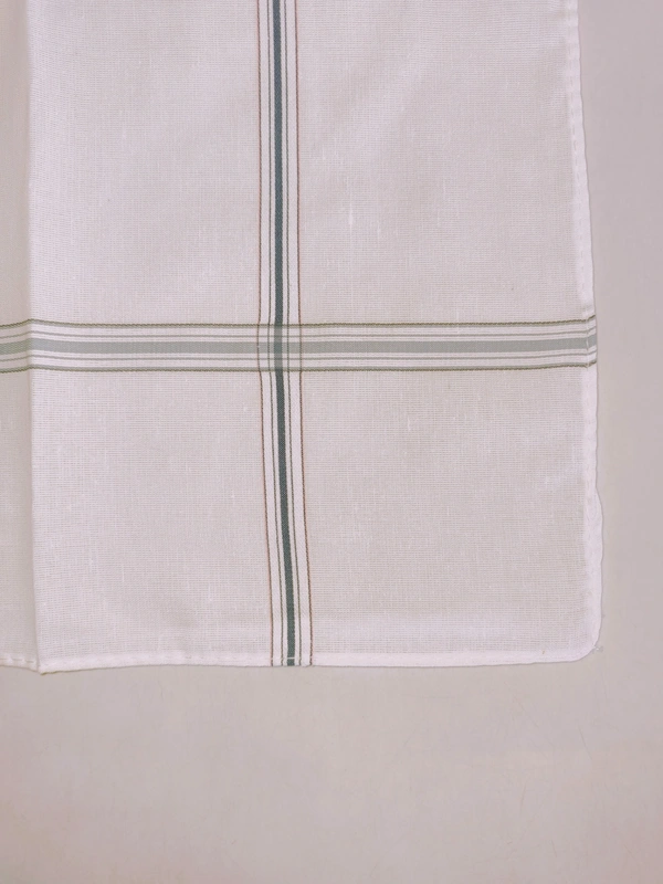 Mens Cotton White Check Super Quality Handkerchief - 12