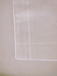 Mens Cotton White Color  Super Quality Handkerchief - 12