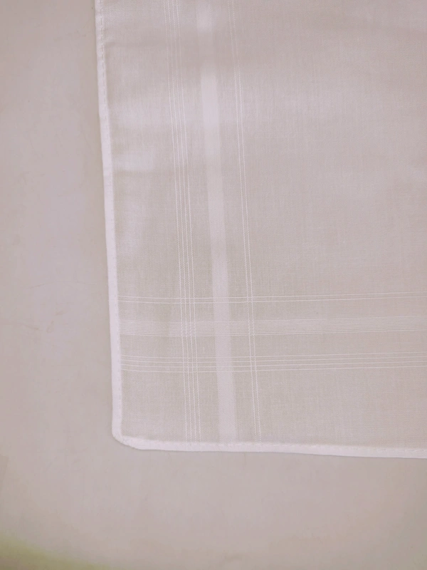 Mens Cotton White Color  Super Quality Handkerchief - 12