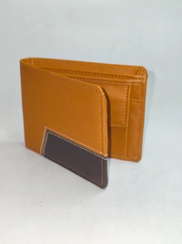 Mens  2 Fold Pu Leather Cutting Wallet In Mix Color - Free, 6