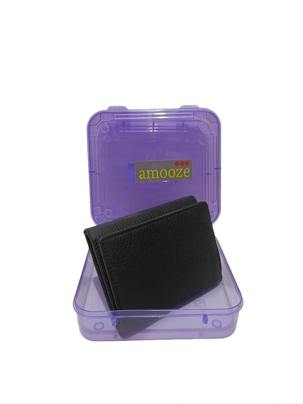Mens  Genuine Leather 2 Fold 3 Fold And Book Fold Multi Desing Mix Color Wallets With Plastic Box Packing - Free, 6