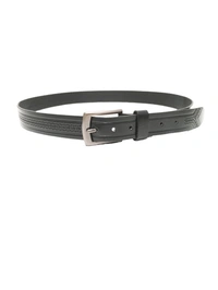 35 Mm P2C Fancy Design Mens Genuine Leather Black Color Belt - 35 MM, 12