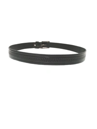 35 Mm P2C Fancy Design Mens Genuine Leather Black Color Belt - 35 MM, 12