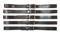 35 Mm P2C Fancy Design Mens Genuine Leather Brown Color Belt - 35 MM, 12
