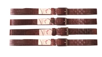 35 Mm P2C Fancy Design Mens Genuine Leather Brown Color Belt - 35 MM, 12