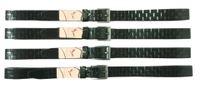 35 Mm P2C Fancy Design Mens Genuine Leather Black Color Belt - 35 MM, 12