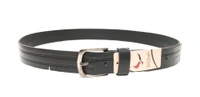 35 Mm P2C Fancy Design Mens Genuine Leather Black Color Belt - 35 MM, 12