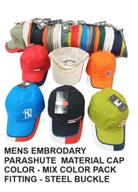 Mens Embrodary Parashute  Material Cap  Color - Mix Color Pack  Fitting - Steel Buckle - Free, 6