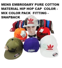 Mens Embrodary Pure Cotton  Material Hip Hop Cap  Color - Mix Color Pack  Fitting - Snapback - Free, 6