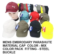 Mens Embrodary Parashute  Material Cap  Color - Mix Color Pack  Fitting - Steel Buckle - Free, 6