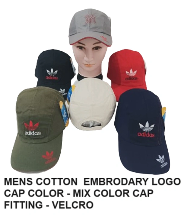 Mens Cotton Embrodary Logo Cap Color - Mix Color Cap Fitting Velcro - Free, 6