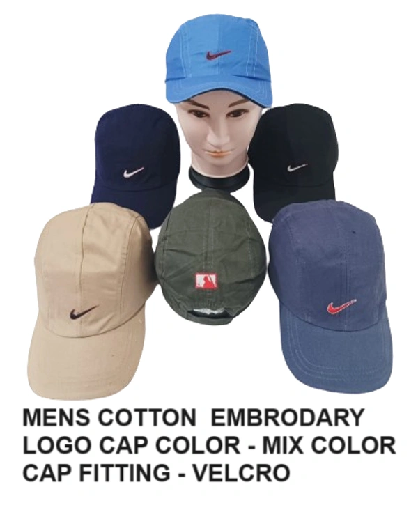 Mens Cotton Embrodary Logo Cap Color - Mix Color Cap Fitting Velcro - Free, 6