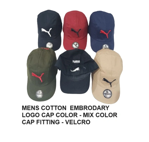 Mens Cotton Embrodary Logo Cap Color - Mix Color Cap Fitting Velcro - Free, 6
