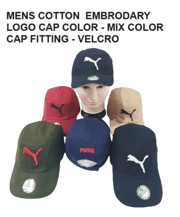 Mens Cotton Embrodary Logo Cap Color - Mix Color Cap Fitting Velcro - Free, 6