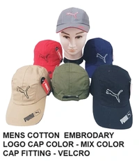 Mens Cotton Embrodary Logo Cap Color - Mix Color Cap Fitting  Velcro - Free, 6
