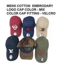 Mens Cotton Embrodary Logo Cap Color - Mix Color Cap Fitting Velcro - Free, 6