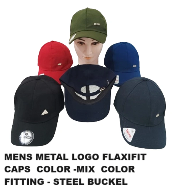 Mens Mix Color Flaxifit Cap With Metal Logo - Free, 6