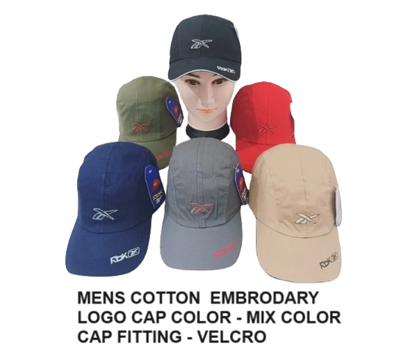 Mens Cotton Embrodary Logo Cap Color - Mix Color Cap Fitting Velcro - Free, 6