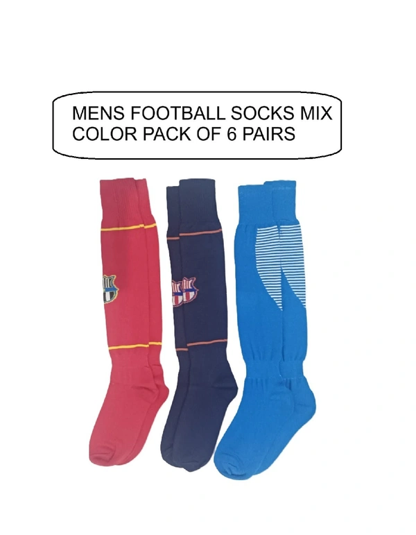 Mens Football Socks Mix Color Pack Of 6 Pairs - Free, 6