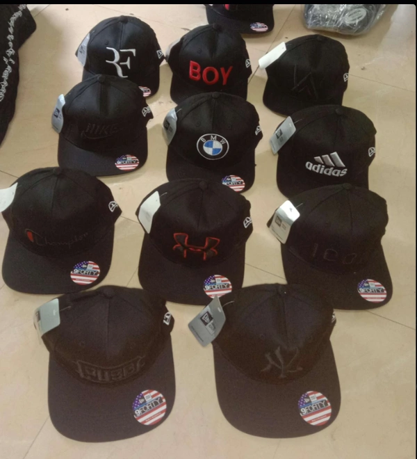 Mens Embrodary Pure Cotton  Material Hip Hop Cap  Color - Black  Color Pack  Fitting - Snapback - Free, 6