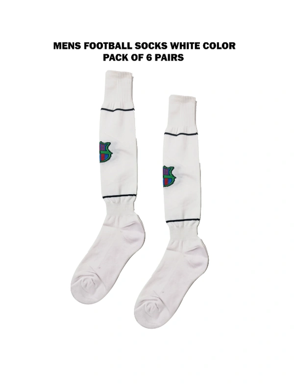 Mens Football Socks White Color Pack Of 6 Pairs - Free, 6