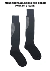 Mens Football Socks Black Color Pack Of 6 Pairs - Free, 6
