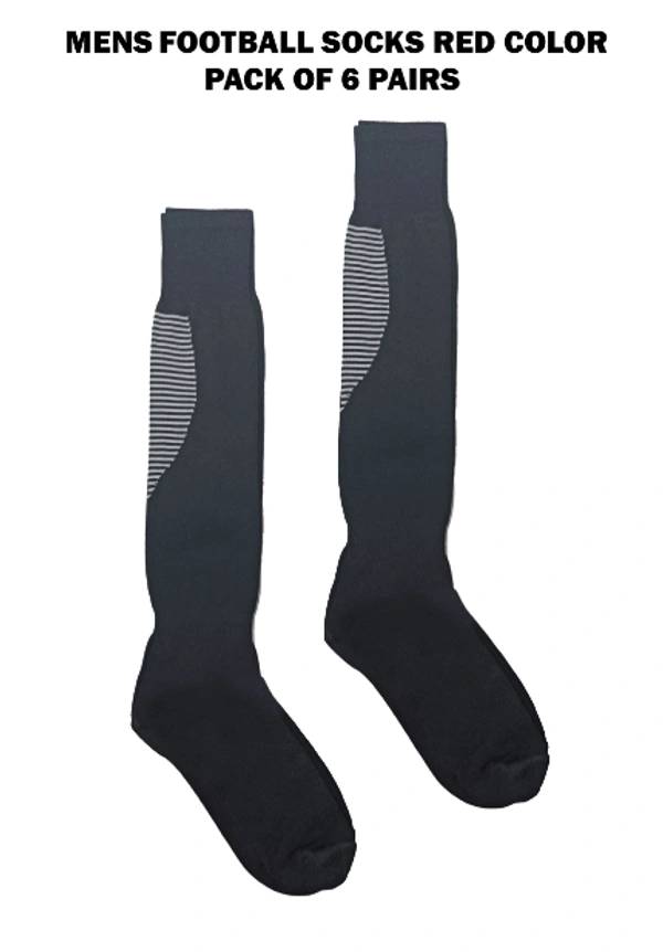 Mens Football Socks Black Color Pack Of 6 Pairs - Free, 6