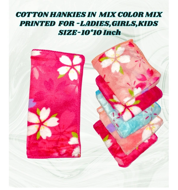 Cotton Multi Color  Multi Print Colorful Hankies - 12
