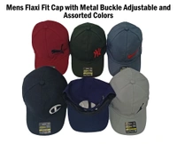 Mens Embrodary  Flaxi Fit Material Cap  Color - Mix Color Pack  Fitting - Steel Buckle - Free, 6