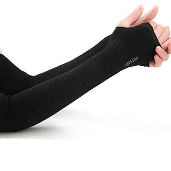BIJKART COTTON BLACK COLOR BOX HANDSLEEVES SET OF 10 - FREE SIZE, 10