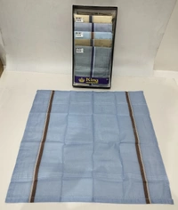 King Pure White Cotton Hankies Set Of 12 Pcs In Box - 12
