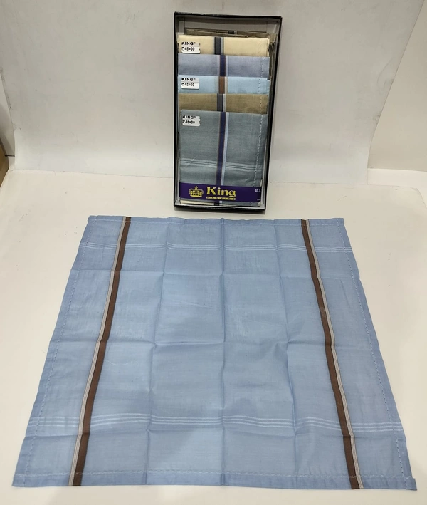 King Pure White Cotton Hankies Set Of 12 Pcs In Box - 12