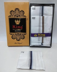 King Pure White Cotton Hankies Set Of 12 Pcs In Box - 12