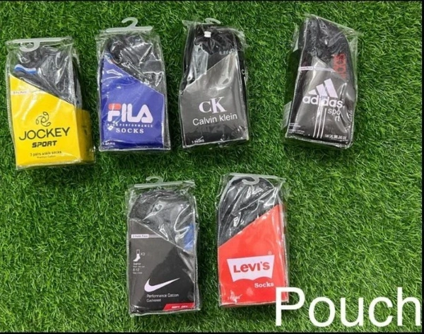 Men Mix Branded Cotton  Socks, Mix Color Pack Set Of 12 Pairs (3 Pair In 1Pouch), - Free, 12