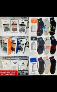 Men  Mix Branded Full Length Cotton  Socks(3 Pair In Box Packing) - Free, 12