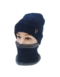 Soft Velvet Men Woolen Cap With Neck Warmer And Cap With Inside Furr Color Brown Color Pack Only - Free, 6