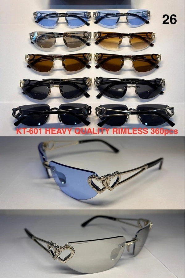 BIJKART MENS MULTI COLOR  HEAVY QUALITY RIMLESS SUNGLASS - FREE SIZE, 12