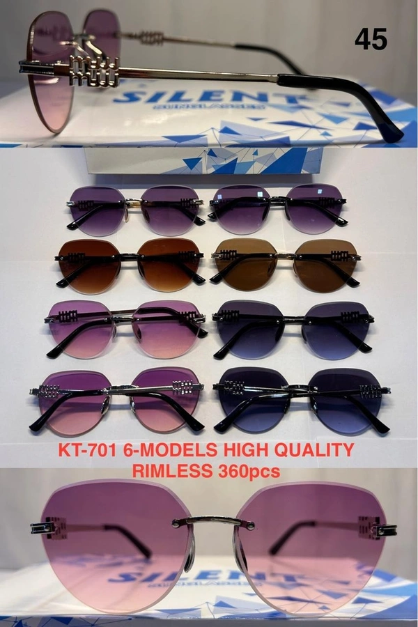 BIJKART MENS MULTI COLOR  HIGH QUALITY RIMLESS SUNGLASS - FREE SIZE, 12