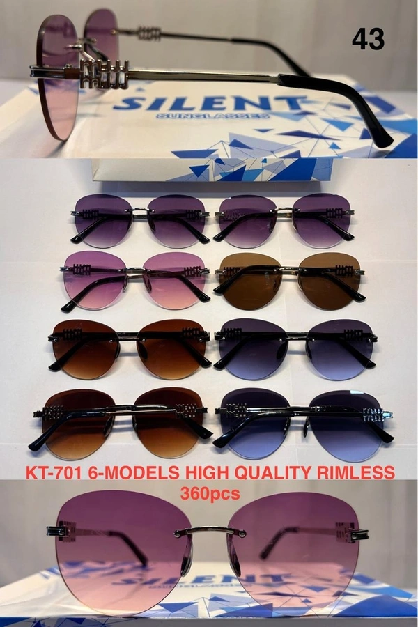 BIJKART MENS MULTI COLOR  HIGH QUALITY RIMLESS SUNGLASS - FREE SIZE, 12