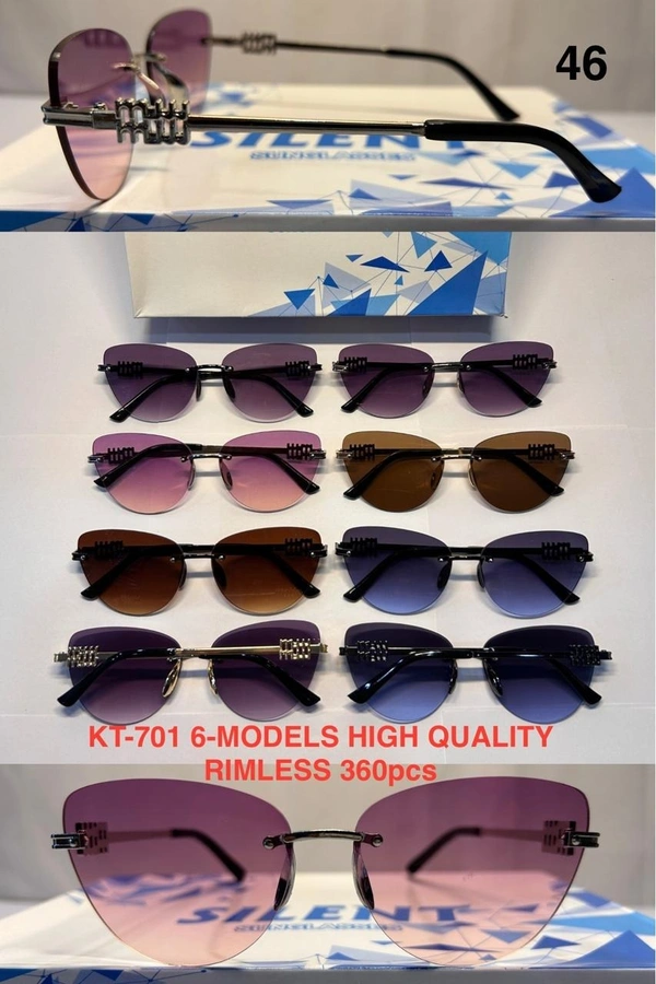 BIJKART MENS MULTI COLOR  HIGH QUALITY RIMLESS SUNGLASS - FREE SIZE, 12